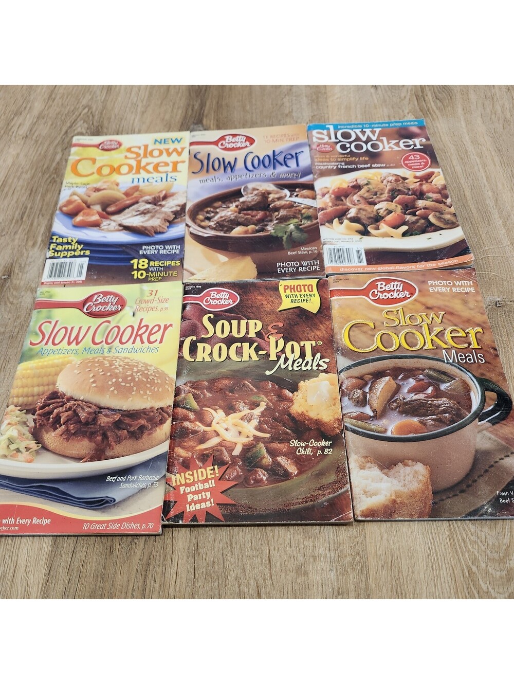 (6) Vtg Slow Cooker Crockpot Recipes Cookbook Booklet Stews Dinners Hearty Meals
